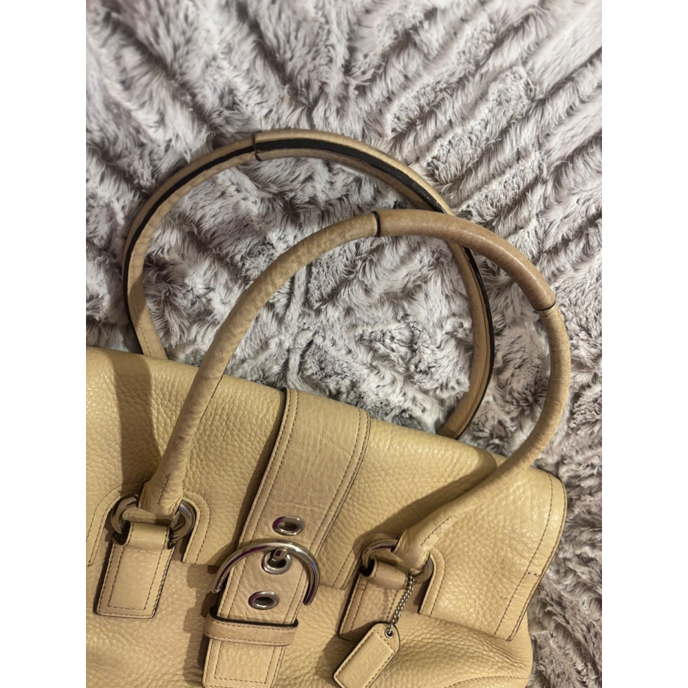 Coach Soho Hamilton Cream Pebbled Cowhide Leather Shoulder Bag SOHO Y2K Satchel - Picture 3 of 10
